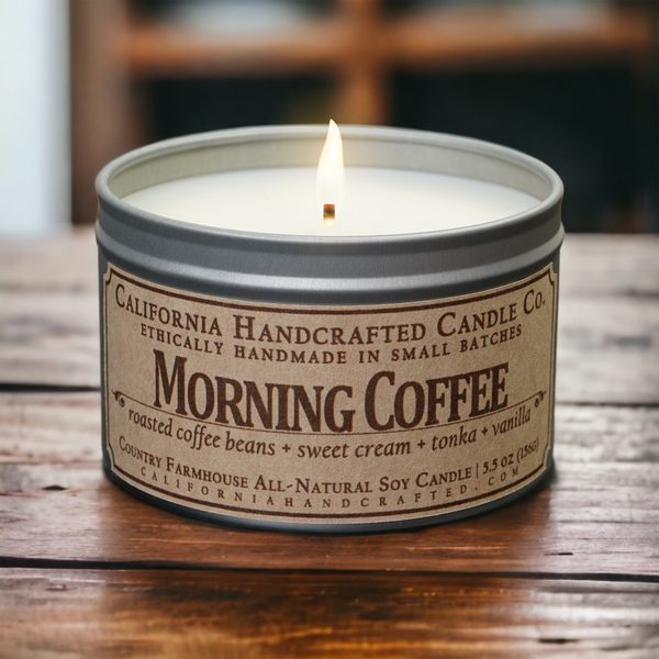 Morning Coffee Scented Soy Wax Travel Candle