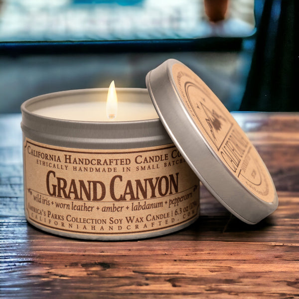 Grand Canyon National Park Scented Soy Wax Travel Candle | Wild Iris + Worn Leather + Amber + Labdanum + Peppercorn