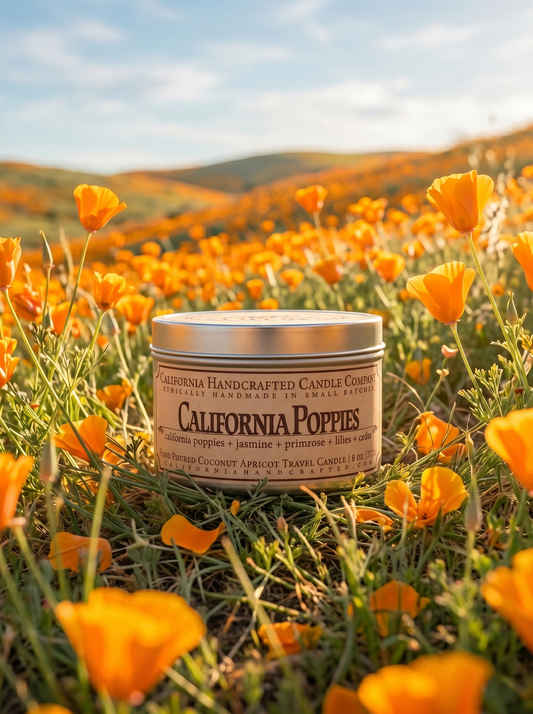 California Poppies Travel Candle