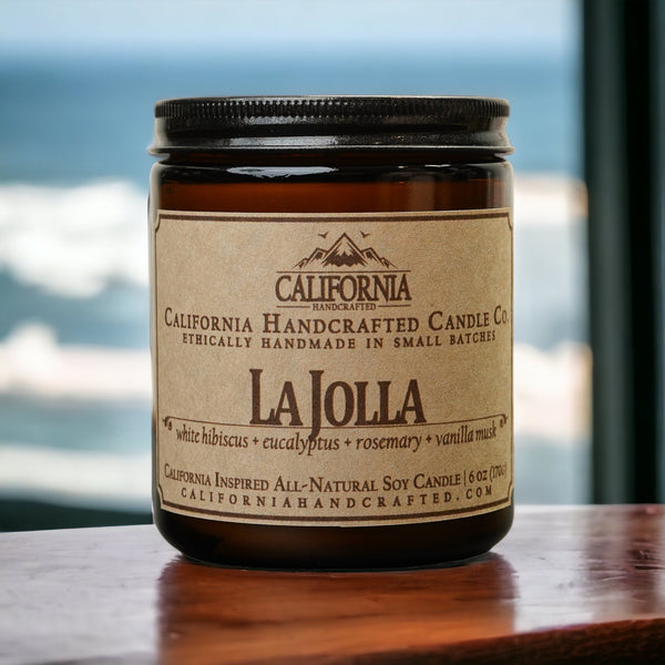 La Jolla Scented Soy Wax Amber Jar Candle