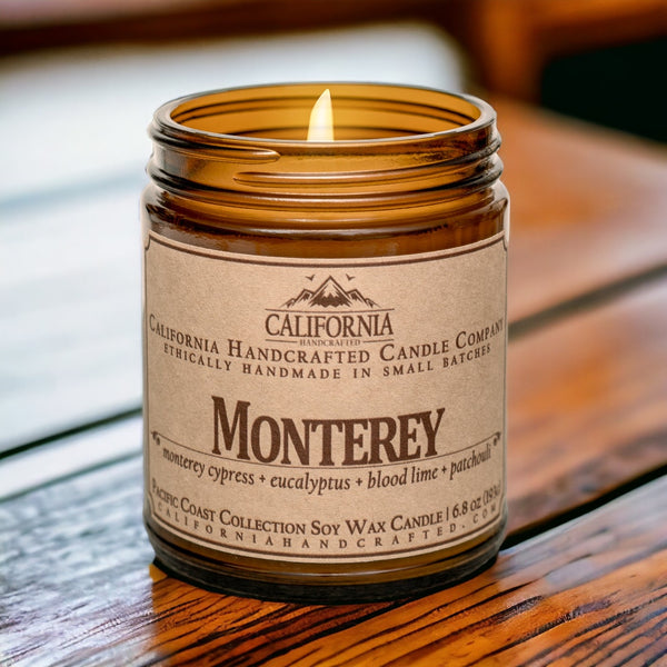 Monterey Scented Soy Wax Jar Candle | Monterey Cypress + Eucalyptus + Blood Lime + Patchouli