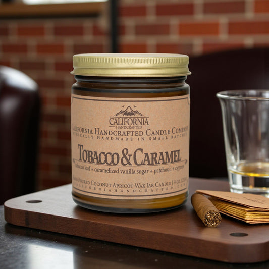 Tobacco & Caramel Jar Candle - California Handcrafted