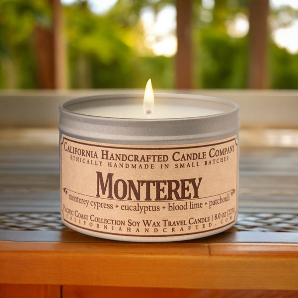 Monterey Scented Soy Wax Travel Candle | Monterey Cypress + Eucalyptus + Blood Lime + Patchouli