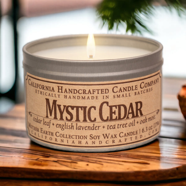 Mystic Cedar Scented Soy Wax Travel Candle