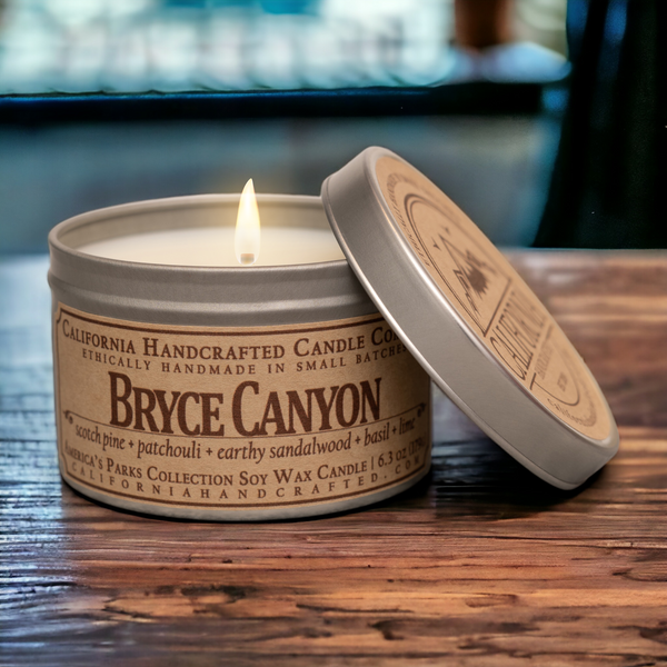 Bryce Canyon National Park Scented Soy Wax Travel Candle | Scotch Pine + Patchouli + Earthy Sandalwood + Basil + Lime