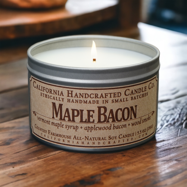 Maple Bacon Scented Soy Wax Travel Candle