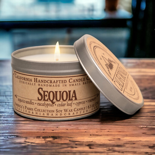 Sequoia National Park Scented Soy Wax Travel Candle | Giant Sequoia + Eucalyptus + Cedar Leaf + Cypress + Rosemary