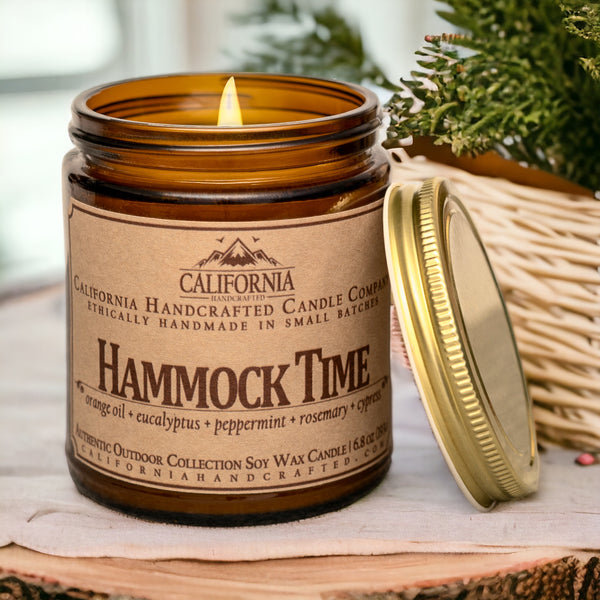 Hammock Time Scented Soy Wax Jar Candle | Orange Oil + Eucalyptus + Peppermint + Rosemary + Cypress