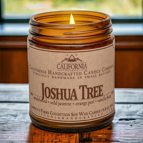Joshua Tree National Park Scented Soy Wax Jar Candle | Sandalwood + Wild Jasmine + Orange Peel + Vanilla Bean