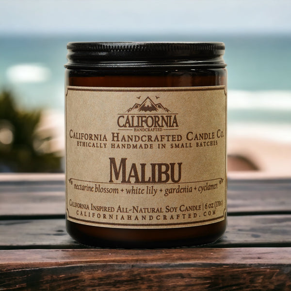 Malibu Scented Soy Wax Amber Jar Candle