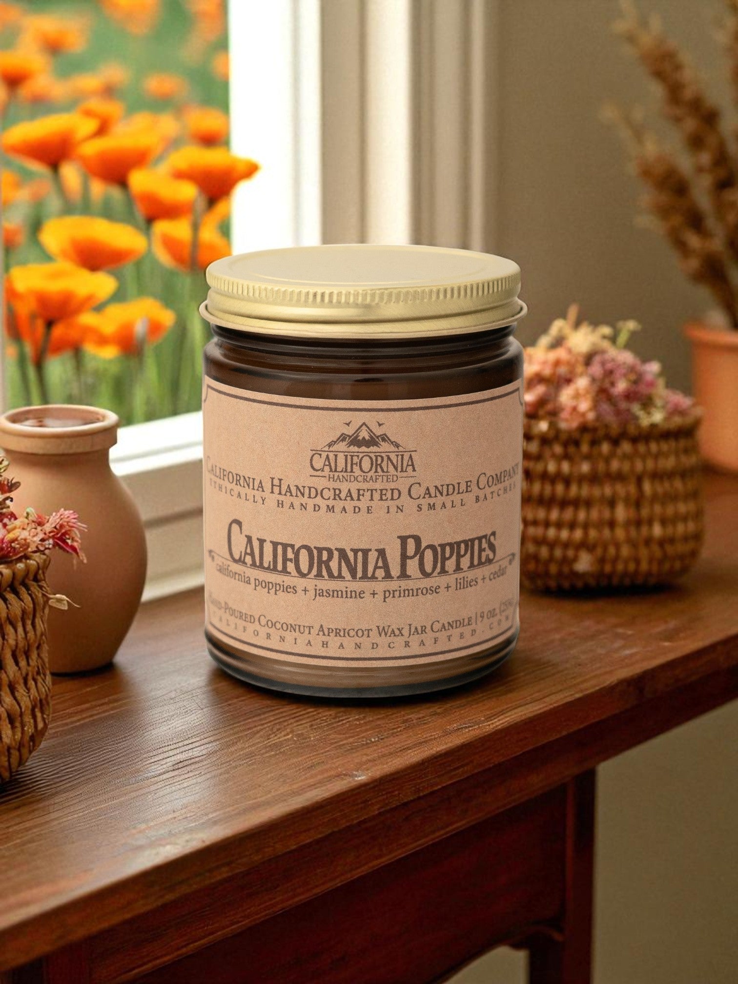 California Poppies Jar Candle - California Handcrafted