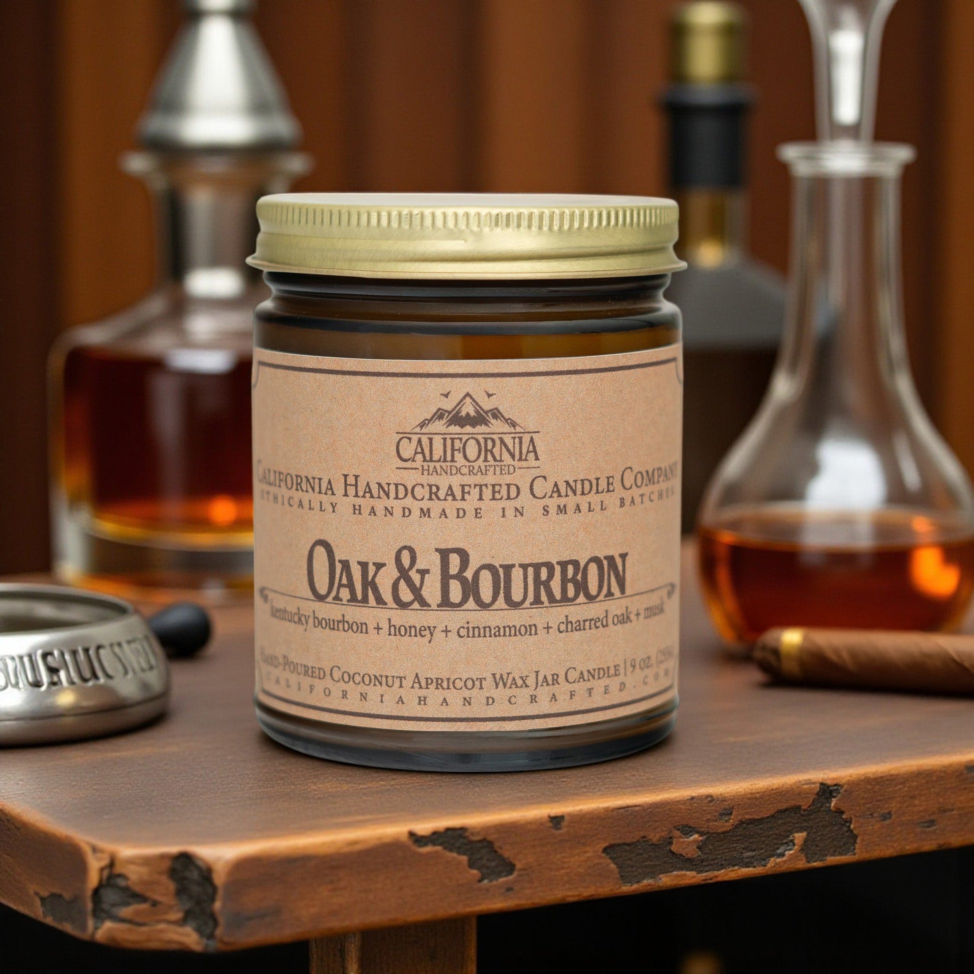 Oak & Bourbon Jar Candle - California Handcrafted