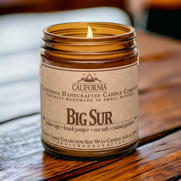 Big Sur Scented Soy Wax Travel Candle | Golden Sage + Beach Juniper + Sea Salt + Island Gardenia