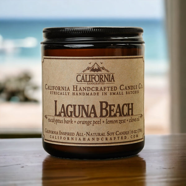 Laguna Beach Scented Soy Wax Amber Jar Candle
