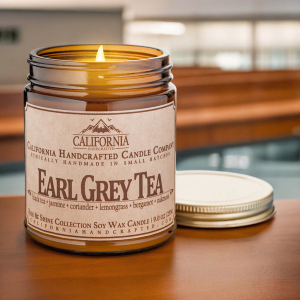 Earl Grey Tea Soy Wax Jar Candle | Black Tea, Jasmine & Citrus Notes