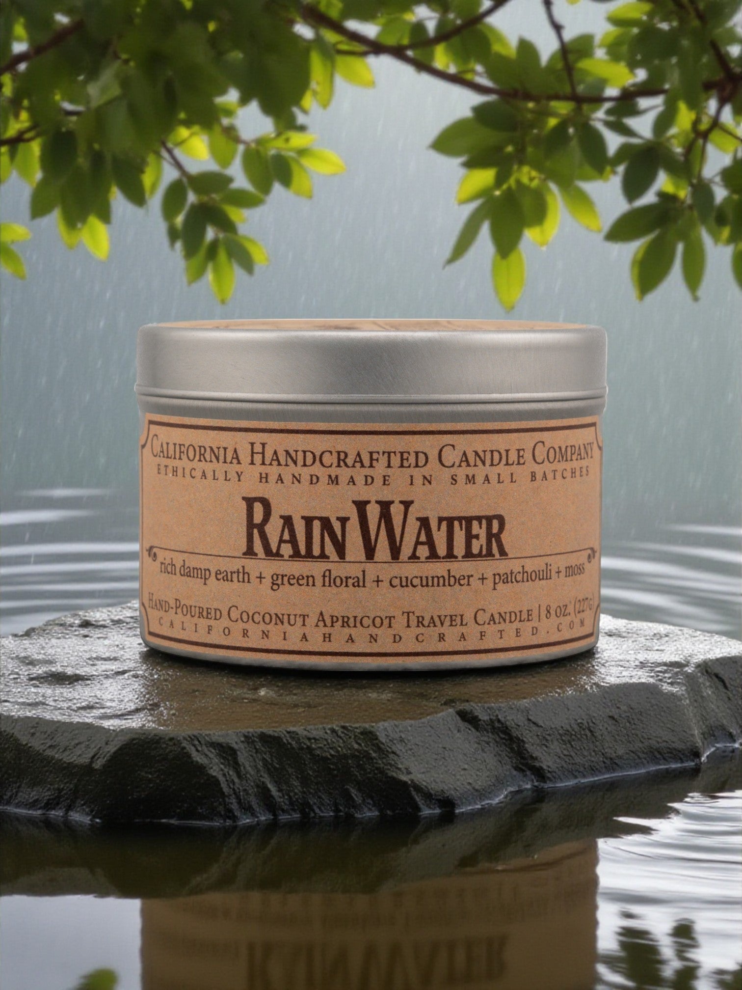 Rain Water Travel Candle - California Handcrafted